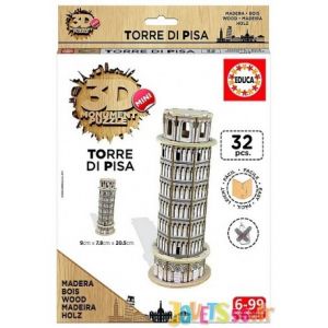 Educa MINI PUZZLE TOUR DE PISE 3D BOIS 32PCES