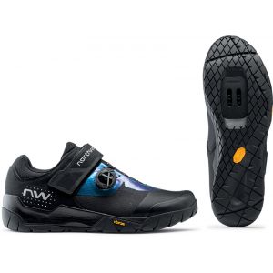 Northwave Overland Plus Chaussures Homme, noir/bleu EU 46 Chaussures VTT à cales