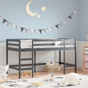 VidaXL Lit mezzanine enfants échelle 90x200 cm bois pin massif