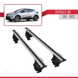 Apline Compatible avec Toyota C-HR 2016-2022 ACE-4 Barres de Toit Railing Porte-Bagages de Voiture Gris Aluminium 2 Barres