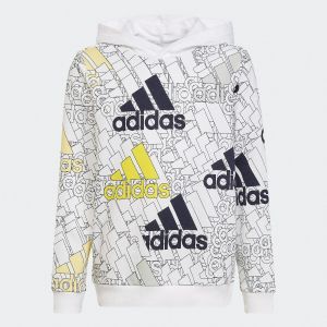 Adidas Sweat à capuche imprimé Blanc Imprimé - Taille 7/8 ans;9/10 ans