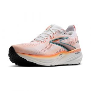 Brooks Homme Glycerin GTS 22 Sneaker, Blanc/Orange/Vert Bleu Ardoise, 46 EU
