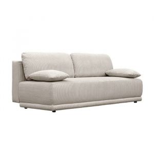 Banquette convertible 3 places velours côtelé avec coffre de rangement - L 192 x P 100 x H 81cm - Nelson Velours côtelé Greige