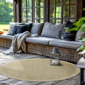 Tapis de Cuisine - SIMPEX - 160 cm Rond - Vert - R&eacute;sistant aux Intemp&eacute;ries - Lavable