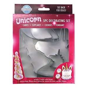Creative R&M International 5122 Licorne D&eacute;coration G&acirc;teau Coupe Biscuit Kit, T&ecirc;te,Corne,Oreille, Insertion, et Mini, 5-piece Ensemble