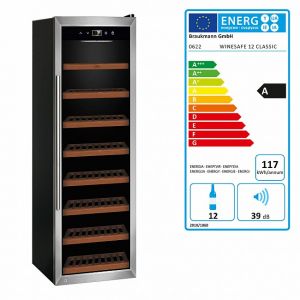 Caso Cave à vin façade inox 1 zone - 43 bouteilles