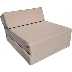 Matelas de jeunesse lit fauteuil futon pliable pliant choix des couleurs longueur 160 cm (Beige)