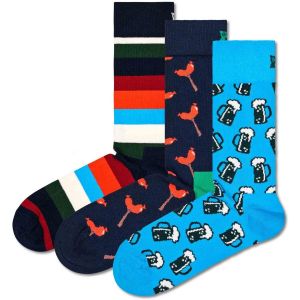 Happy socks 3-Pack Wurst And Beer Socken Geschenke Set (blau | 36-40) Für Damen, Bekleidung, & Strümpfe,