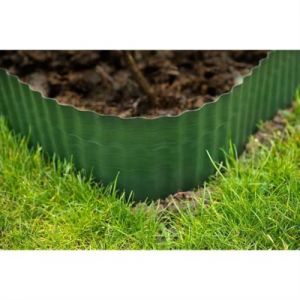 Nature Bordure de gazon H20cm L9m Polyéthylene Fle ible et ondulée