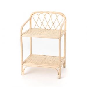 Amadeus Bout de canapé en rotin et bambou 50x41x76 - Beige - Bambou