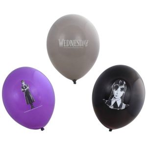 Ruedelafete Lot de 6 Ballons latex Ø 27cm Mercredi ©, Wednesday ©