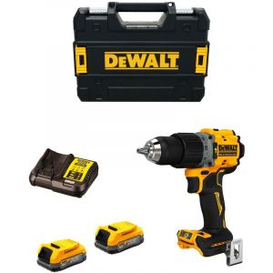 Image de Dewalt Perceuse visseuse percussion compacte XR 18V 1.7Ah Li-Ion brushless Powerstack DCD805E2T-QW