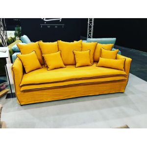 Inside75 Inside 75 Cartagene - canapé fixe 2 places en lin Ocre - 1.78m