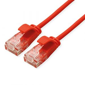 Roline Câble Patch UTP DataCenter Cat.6A (Class EA), LSOH, Slim, Rouge, 1 m
