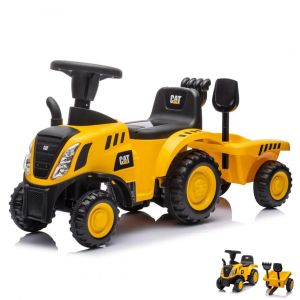 Tracteur Cat - Porteur Enfants Avec Remorque - 1 À 3 Ans - Jaune
