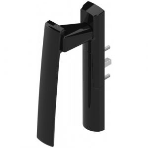 La Crois&eacute;e DS Poign&eacute;e Sarena int&eacute;rieure d&eacute;port&eacute;e pour profil de 33 &agrave; 47 mm d'&eacute;paisseur finition noir RAL 9005 M DS8522 (013) droite - LA CROISEE D.S.