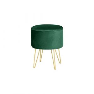 Pouf de Rangement avec Couvercle AKORD LILI velour colour Vert Bouteille hauteur 45 cm