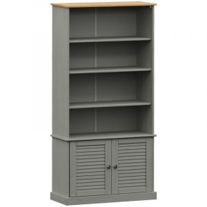 VidaXL Bibliothèque VIGO gris 85x35x170 cm bois massif de pin 353198