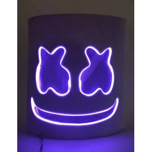 Masque DJ guimauve led violet adulte