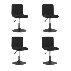 VidaXL Chaises pivotantes de salle &agrave; manger, 4 pcs Noir Velours
