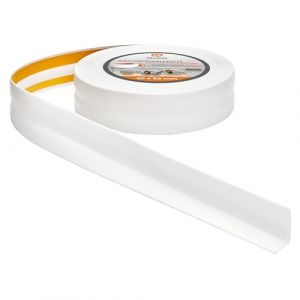Plinthe PVC QUEST Moulure de finition Ruban détanchéité souple adhésive Blanc 5 m 30 x 30 mm