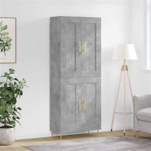 VidaXL Hoge kast 69,5x34x180 cm bewerkt hout betongrijs3199677