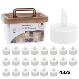 Ambiance Theelichtjes LED - Box met 432 stuks INCLUSIEF batterij EN Timer