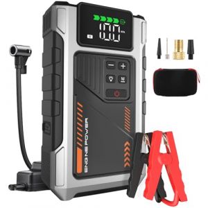 Eigotrav Booster Batterie Voiture Puissant 6000A avec Fonction de Gonflage des Pneus 150PSI Essence 7.5L Diesel 6L
