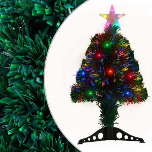 VidaXL Arbre de No?l artificiel et support et LED 64 cm Fibre optique