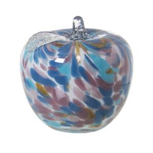 Alexandra House Living Figurine décorative Bleue Cristal Pomme 13 x 13 cm