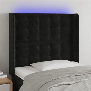 VidaXL Hoofdbord LED 103x16x118/128 cm fluweel zwart3124526