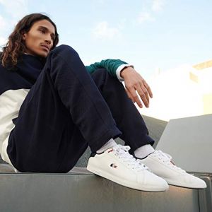 Lacoste Carnaby Evo TRI1 SMA, Baskets Hommes, Blanc (WHT/NVY/Red), 41 EU