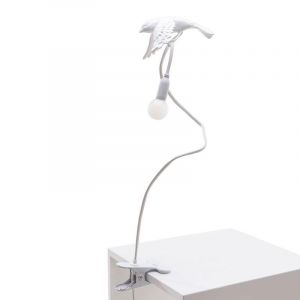 Seletti Lampe à pince Sparrow / Taking off blanc en matière plastique