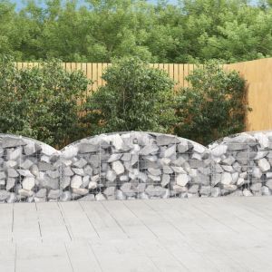 VidaXL Panier de gabions arqué 200x50x60/80 cm Fer galvanisé n/a