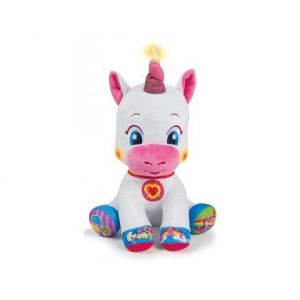 Clementoni Peluche Douce Licorne Interactive Musicale Et Lumineuse - Version Fr - Bebe Des 6 Mois - Set Jeu Eveil Educatif + Carte Animaux