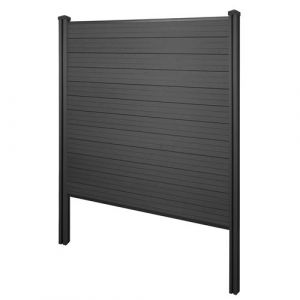 Brise-vue en WPC Sarthe, clôture brise-vent, poteaux WPC base, 195cm anthracite