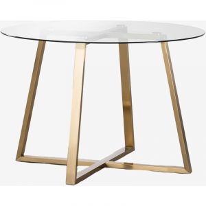 Table Ronde en Verre et Acier (110 cm) Salyms SKLUM Transparent