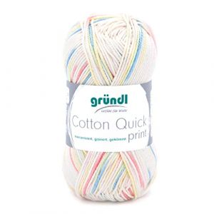 Fil de Coton à tricoter COTTON QUICK PRINT - PPSC - Gründl 198 Blanc - 198 Blanc