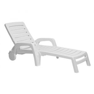 Progarden Bain de soleil OOGArden en R&eacute;sine RIVA - Blanc - Avec Roues