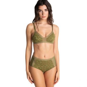 Passionata Culotte taille haute motifs fleuris - Verte