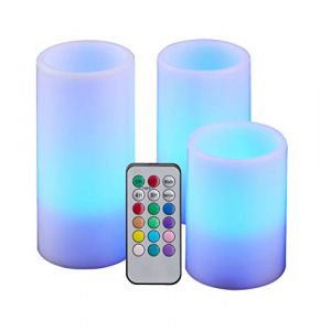 Image de Set de bougies led en cire véritable avec télécommande - lot de 3