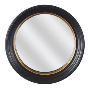 The home deco factory Miroir convexe - Dimensions : Diamètre : 40,5 cm - Epaisseur : 7 cm - Noir