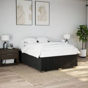 VidaXL Cadre de lit sans matelas noir 160x200 cm tissu