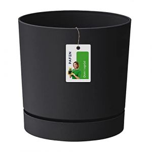 Pot de fleurs avec soucoupe en plastique anthracite 13 cm Tubo