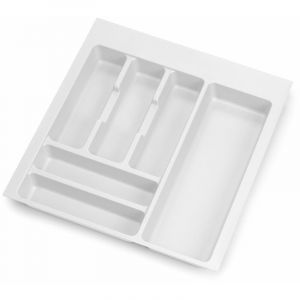 Emuca Range-couvert Optima pour tiroir de cuisine Vertex/Concept 500, module 500 mm .Panneau 16mm, Plastique, blanc - Plastique blanc