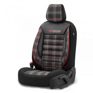 Image de Awelco OtoM Housse de sièges Universel en Textile 'Sports' Noir/Gris/Rouge - 11-pièces - adapté aux Side-Airbags
