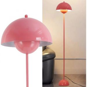 Lampe de Sol de Design Nordique Rose Inspiration "Flowerpot" et Base Parabolique Douille E27 pour Salon, Salle &agrave; Manger et
