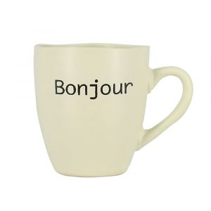 Novastyl Lot de 6 tasses 20cl en grès blanc à message