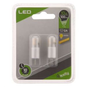 Elexity LOT DE 2 LED CERAMIQUE 1,5W G4 2700K 12V 100 LUMENS