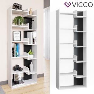 Image de Bibliothèque Vicco Fico, séparateur de pièce, étagère sur pied, blanc, 6 niveaux, étagère murale, étagère haute